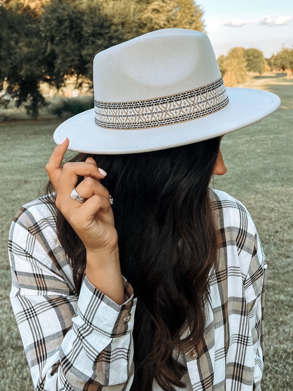 Altar’d State Boho Stripe Pattern Wide Brim Hat